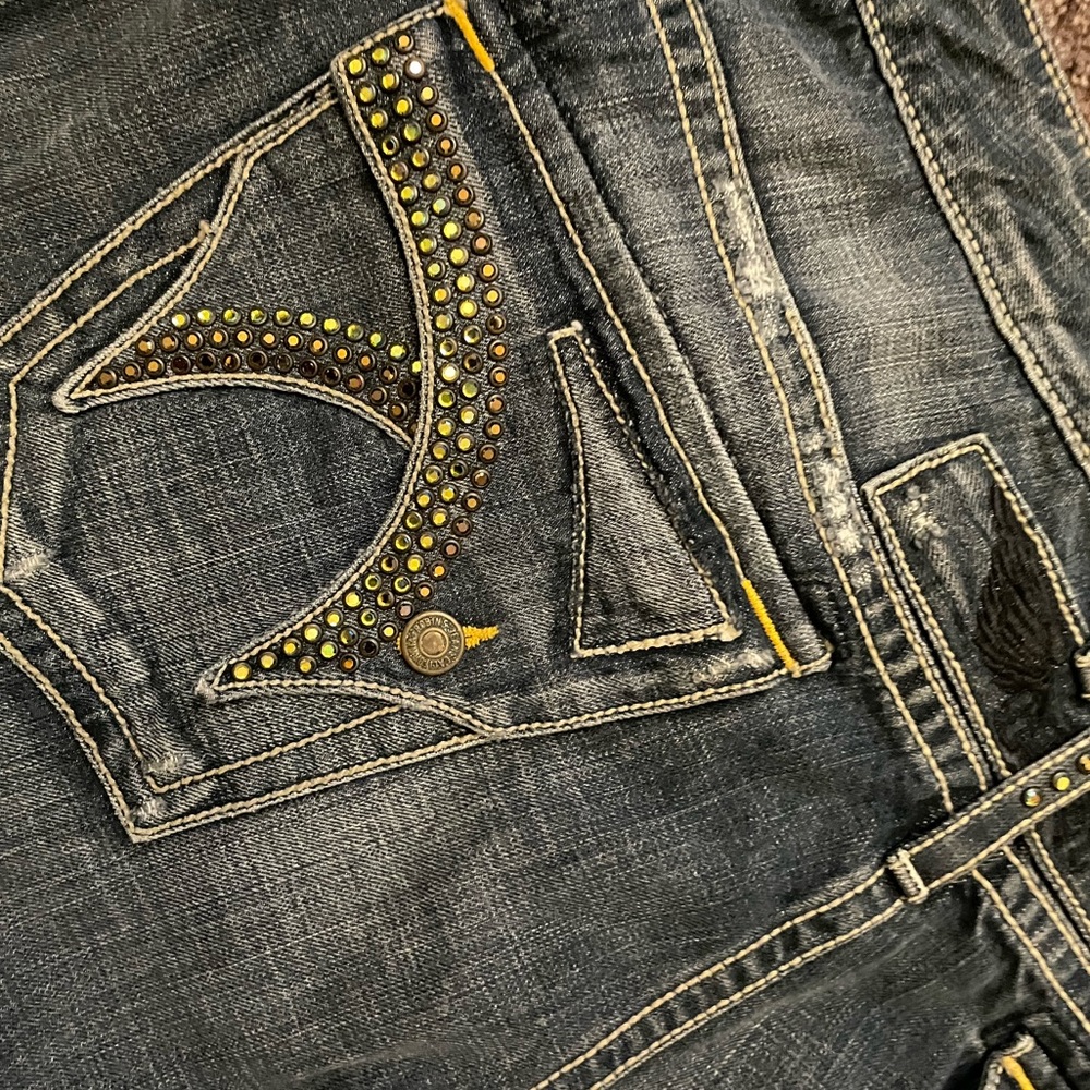 Men’s Studded Rhinestone Robin Jeans - Picture 9 of 14